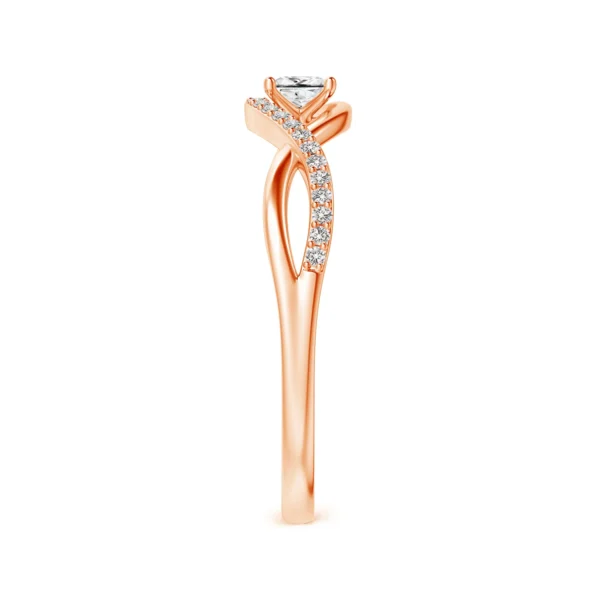 Solitaire Princess-Cut Lab Diamond Infinity Swirl Promise Ring - Image 3