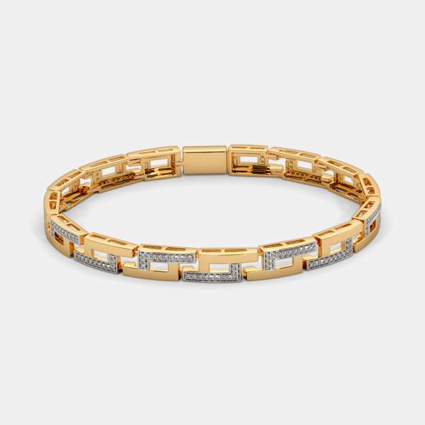 Dapper Elegance Gold Lab Diamond Bracelet for Him
