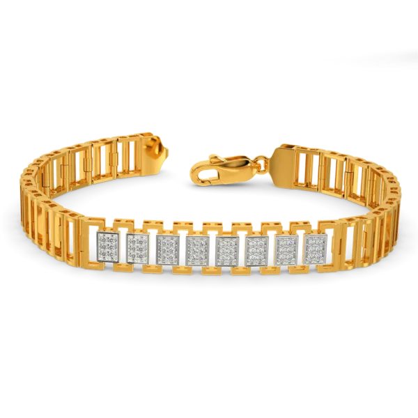 Elegant Embrace Lab Diamonds Gold Bracelet For Mens