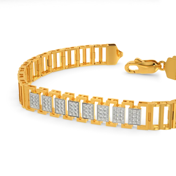 Elegant Embrace Lab Diamonds Gold Bracelet For Mens - Image 4