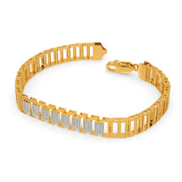 Elegant Embrace Lab Diamonds Gold Bracelet For Mens - Image 3
