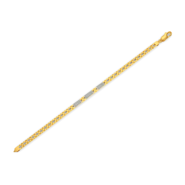 Elegant Gold Real Diamond Mens Bracelet with Sleek Rectangular Link Design - Image 3