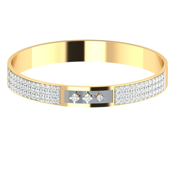 Glistening Harmony Men's Gold Lab Diamonds Bracelet