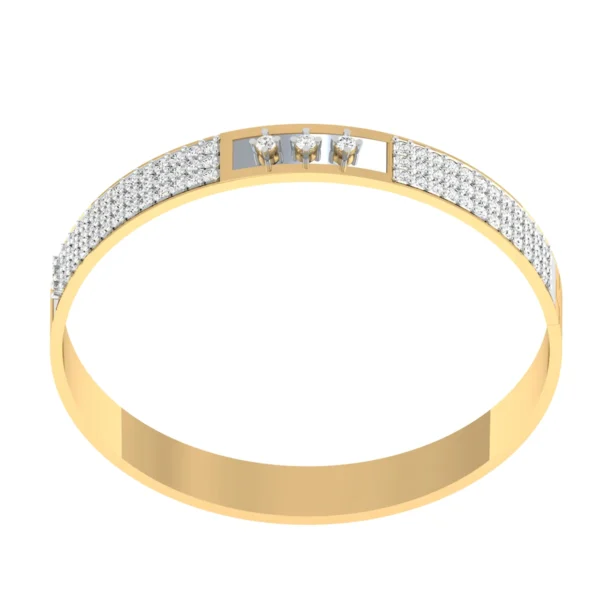 Glistening Harmony Men's Gold Lab Diamonds Bracelet - Image 2