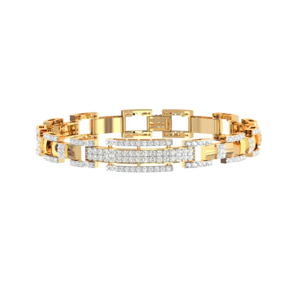 Golden Infinity Charm Lab Diamonds Bracelet For Him