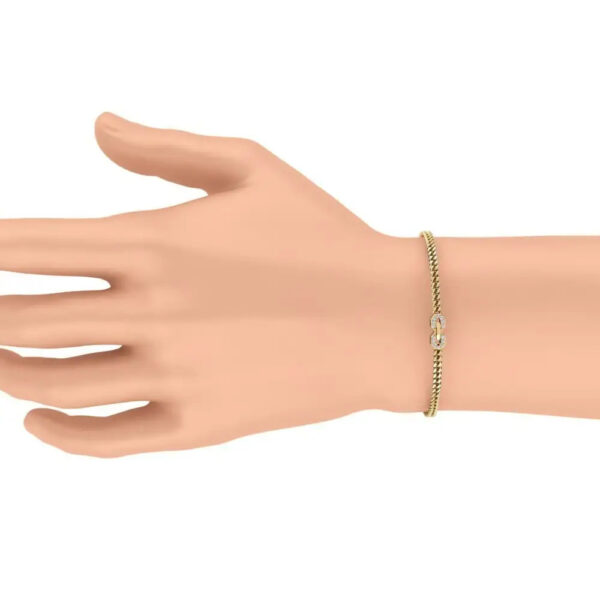 Majestic Glint Men's Gold Bracelet with Lab Diamonds - Image 2