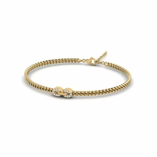 Majestic Glint Men's Gold Bracelet with Lab Diamonds