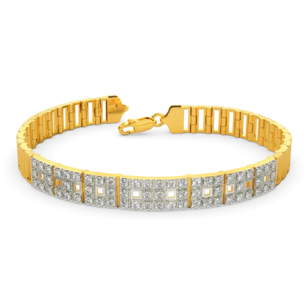 Opulent Men's Bracelet in Real Diamonds and Gold