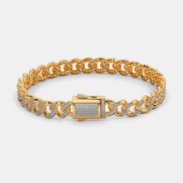 The Network Link Gold Lab Diamond Bracelet For Him