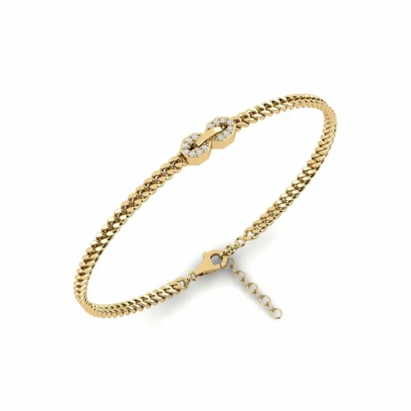 Majestic Glint Men's Gold Bracelet with Lab Diamonds - Image 3