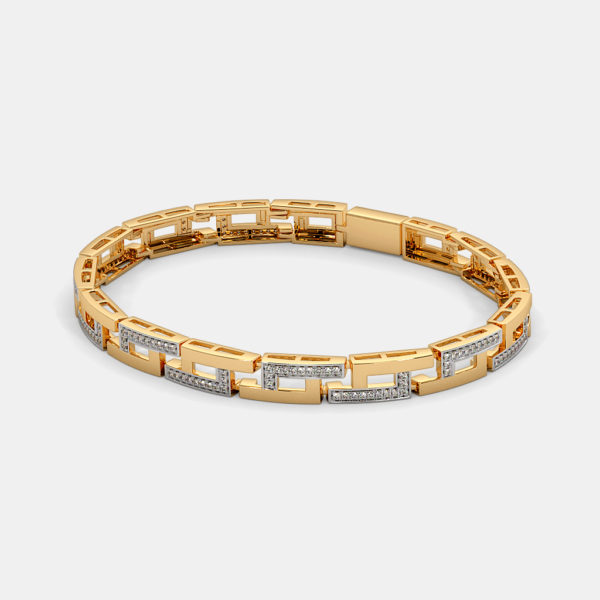 Dapper Elegance Gold Lab Diamond Bracelet for Him - Image 4