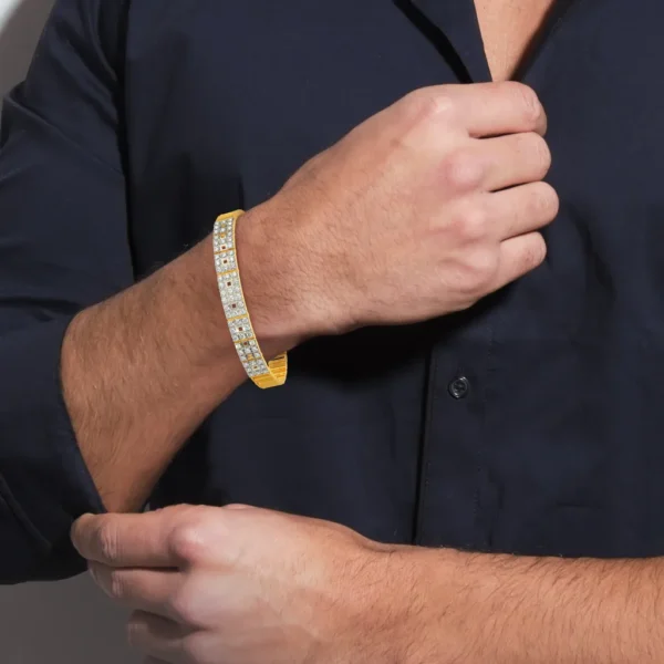 Opulent Men's Bracelet in Real Diamonds and Gold - Image 2