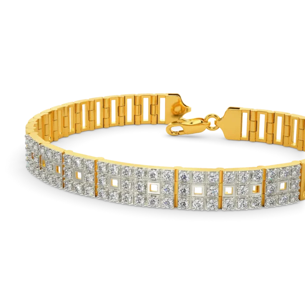 Opulent Men's Bracelet in Real Diamonds and Gold - Image 5