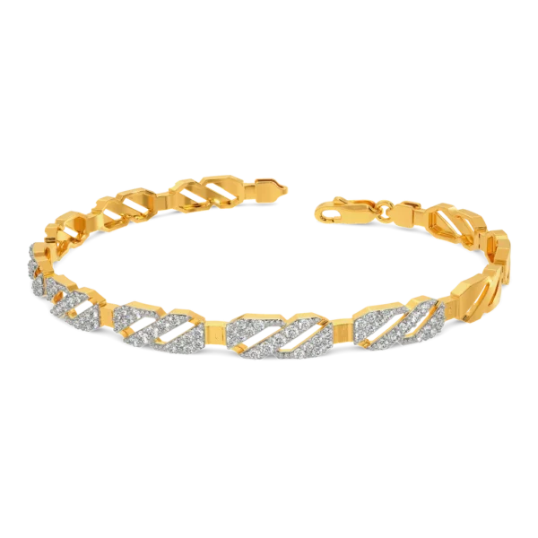 Opulent Radiance Men's Lab Diamond Gold Bracelet