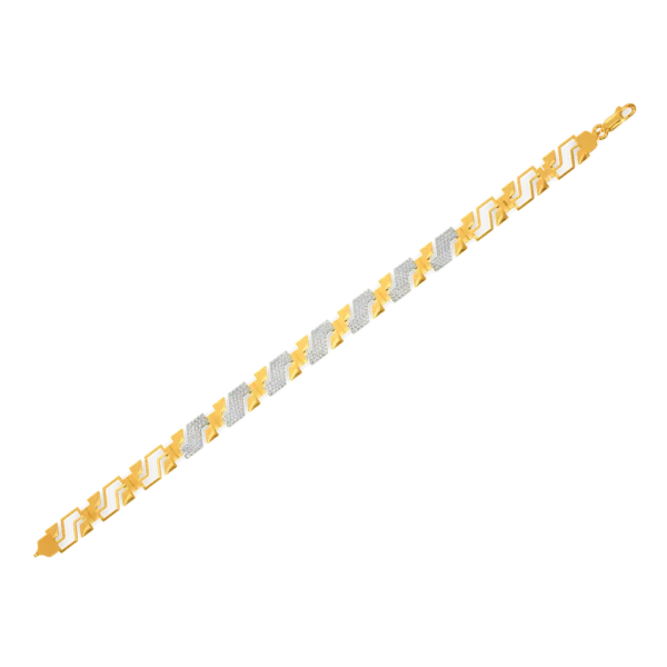 Elegant Men's Gold Lab Diamond Bracelet with Modern Geometric Design - Image 3
