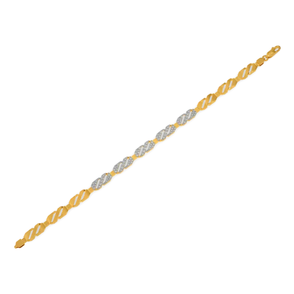 Opulent Radiance Men's Lab Diamond Gold Bracelet - Image 4